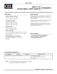 Datasheet UPG2030TK manufacturer NEC