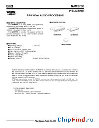 Datasheet NJM2700G manufacturer NJRC