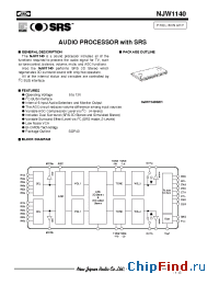 Datasheet NJW1140GK1 manufacturer NJRC