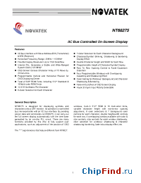 Datasheet NT68275 manufacturer Novatek