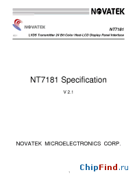 Datasheet NT7181F manufacturer Novatek