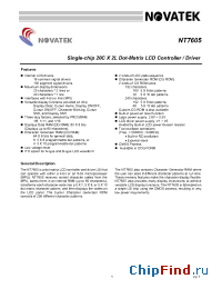 Datasheet NT7605 manufacturer Novatek