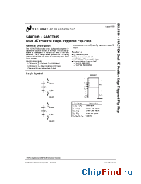 Datasheet 54AC109DM manufacturer National Semiconductor