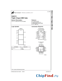 Datasheet 54AC11D manufacturer National Semiconductor