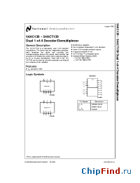 Datasheet 54AC139 manufacturer National Semiconductor