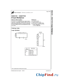 Datasheet 54AC151 manufacturer National Semiconductor