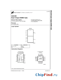 Datasheet 54AC20FM-MLS manufacturer National Semiconductor