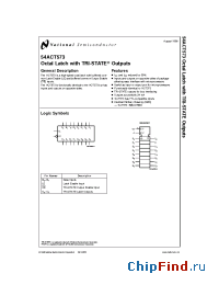 Datasheet 54ACT573D manufacturer National Semiconductor