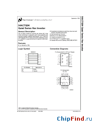 Datasheet 54ACTQ04J-QMLV производства National Semiconductor