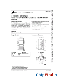 Datasheet 54ACTQ240 manufacturer National Semiconductor