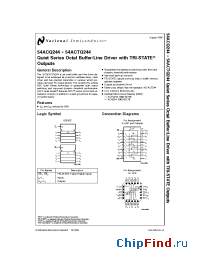 Datasheet 54ACTQ244D manufacturer National Semiconductor