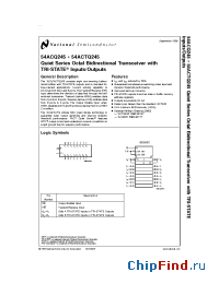 Datasheet 54ACTQ245DM-MLS manufacturer National Semiconductor