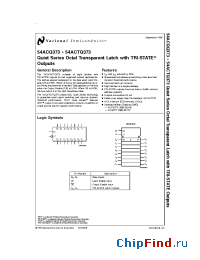 Datasheet 54ACTQ373DM-MLS manufacturer National Semiconductor