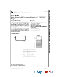 Datasheet 54ACTQ533L manufacturer National Semiconductor