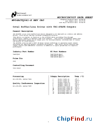 Datasheet 54ACTQ541E-QMLV manufacturer National Semiconductor