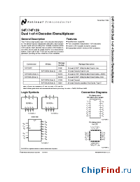 Datasheet 54F139FM manufacturer National Semiconductor