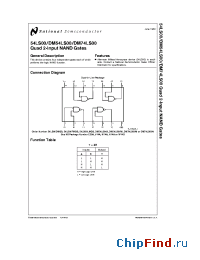 Datasheet 54LS00W manufacturer National Semiconductor