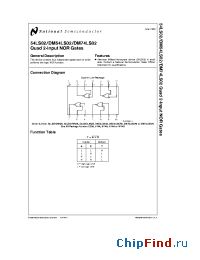 Datasheet 54LS02J manufacturer National Semiconductor