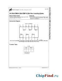 Datasheet 54LS04E manufacturer National Semiconductor