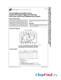 Datasheet 54LS74LMQB manufacturer National Semiconductor