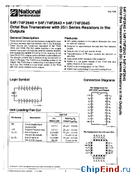 Datasheet 74F2640PCQR manufacturer National Semiconductor