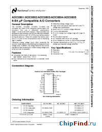 Datasheet ADC0801LJ manufacturer National Semiconductor