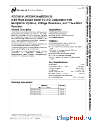 Datasheet ADC08134BIN manufacturer National Semiconductor
