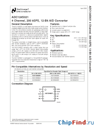 Datasheet ADC084S051 manufacturer National Semiconductor