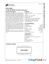 Datasheet ADC10065EVAL manufacturer National Semiconductor