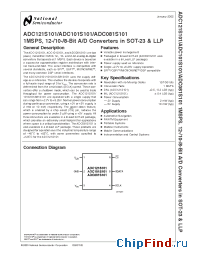 Datasheet ADC101S101EVAL manufacturer National Semiconductor