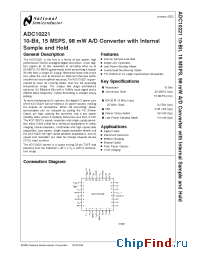 Datasheet ADC10221EVAL manufacturer National Semiconductor