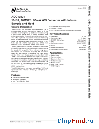 Datasheet ADC10321EVAL manufacturer National Semiconductor