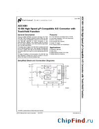 Datasheet ADC1061CIN производства National Semiconductor