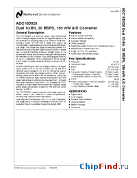 Datasheet ADC10D020EVAL manufacturer National Semiconductor