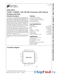 Datasheet ADC12010CIVY manufacturer National Semiconductor