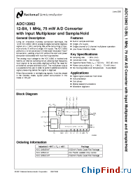 Datasheet ADC12062CI manufacturer National Semiconductor