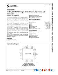 Datasheet ADC12281CIVT manufacturer National Semiconductor