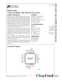 Datasheet ADC14L040CIVY manufacturer National Semiconductor