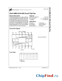 Datasheet CD4013BCN manufacturer National Semiconductor