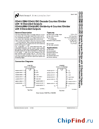 Datasheet CD4017 manufacturer National Semiconductor