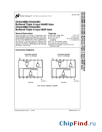 Datasheet CD4025BCN manufacturer National Semiconductor