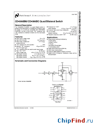 Datasheet CD4066BCM manufacturer National Semiconductor
