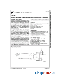 Datasheet CLC014 manufacturer National Semiconductor