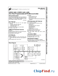 Datasheet COP87L84CLN-XE manufacturer National Semiconductor