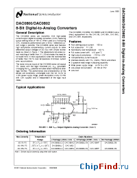Datasheet DAC0800L manufacturer National Semiconductor