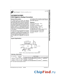 Datasheet DAC0800LJ manufacturer National Semiconductor