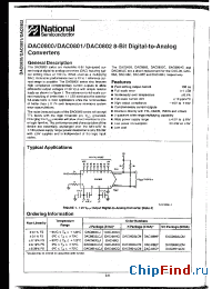 Datasheet DAC800 manufacturer National Semiconductor