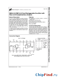 Datasheet DM54123J-MIL manufacturer National Semiconductor