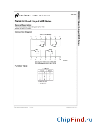 Datasheet DM54L02W manufacturer National Semiconductor