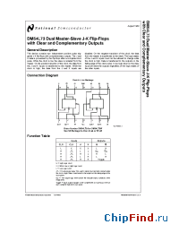 Datasheet DM54L73 manufacturer National Semiconductor
